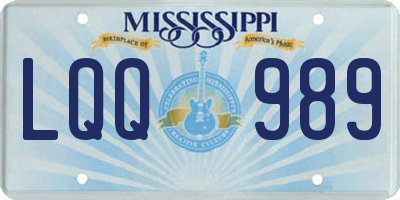 MS license plate LQQ989