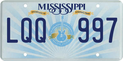 MS license plate LQQ997