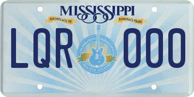 MS license plate LQR000