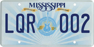 MS license plate LQR002
