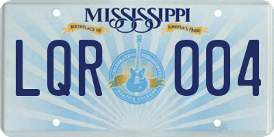 MS license plate LQR004