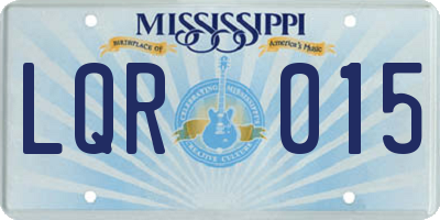 MS license plate LQR015