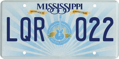 MS license plate LQR022