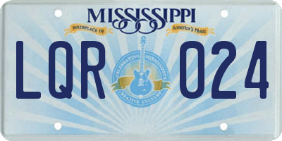 MS license plate LQR024