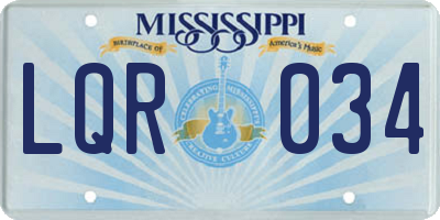 MS license plate LQR034