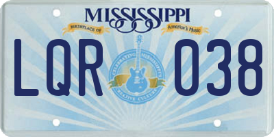 MS license plate LQR038
