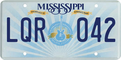 MS license plate LQR042