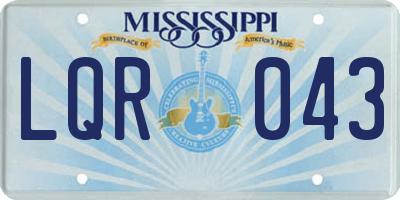 MS license plate LQR043