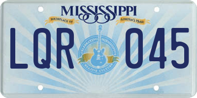 MS license plate LQR045