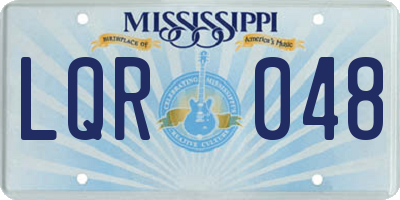 MS license plate LQR048