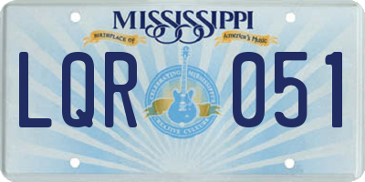MS license plate LQR051