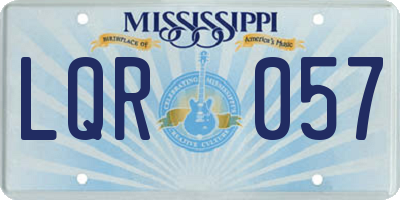 MS license plate LQR057