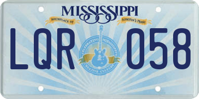 MS license plate LQR058