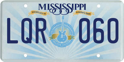 MS license plate LQR060