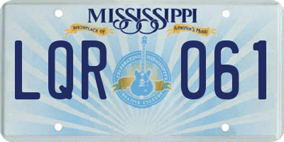 MS license plate LQR061