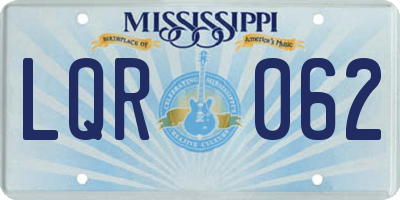 MS license plate LQR062