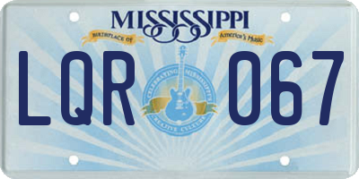 MS license plate LQR067