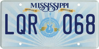 MS license plate LQR068