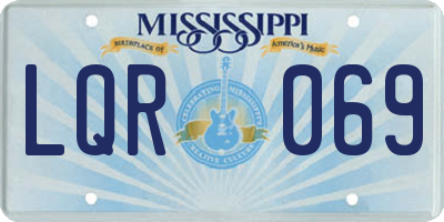 MS license plate LQR069