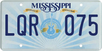 MS license plate LQR075