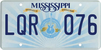 MS license plate LQR076