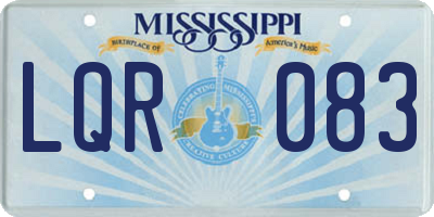 MS license plate LQR083