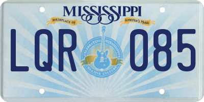 MS license plate LQR085