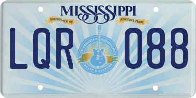 MS license plate LQR088