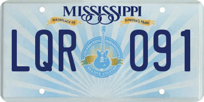 MS license plate LQR091