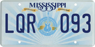 MS license plate LQR093