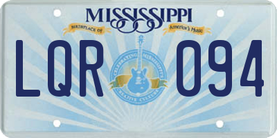 MS license plate LQR094