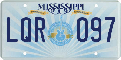 MS license plate LQR097