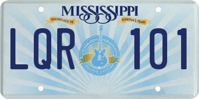 MS license plate LQR101