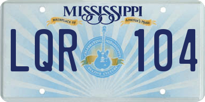 MS license plate LQR104