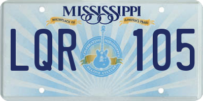 MS license plate LQR105
