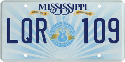 MS license plate LQR109