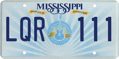MS license plate LQR111