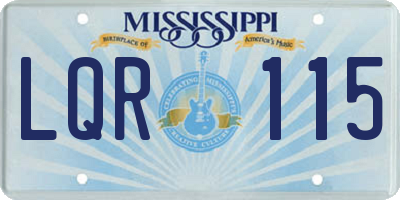 MS license plate LQR115