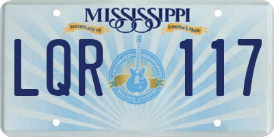 MS license plate LQR117