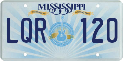 MS license plate LQR120