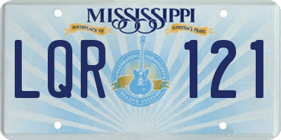 MS license plate LQR121