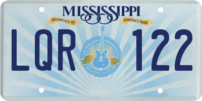 MS license plate LQR122