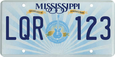 MS license plate LQR123