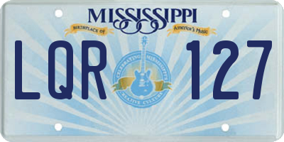 MS license plate LQR127