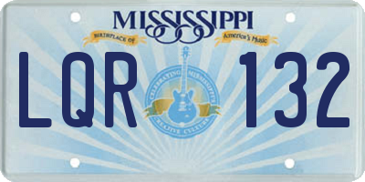 MS license plate LQR132