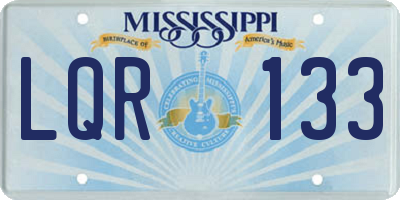MS license plate LQR133