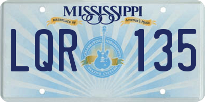 MS license plate LQR135
