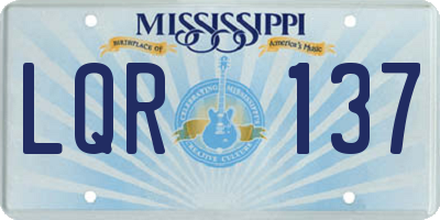 MS license plate LQR137