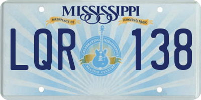 MS license plate LQR138