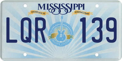 MS license plate LQR139
